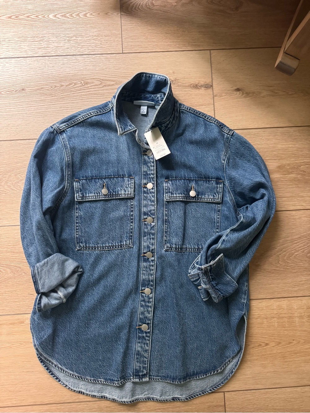Parke x Target Denim Shacket Medium Wash - Picture 4 of 5